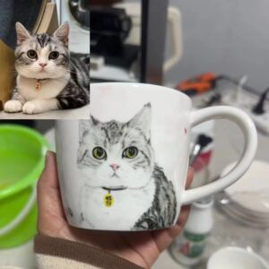 Hand drawn pet tea cups